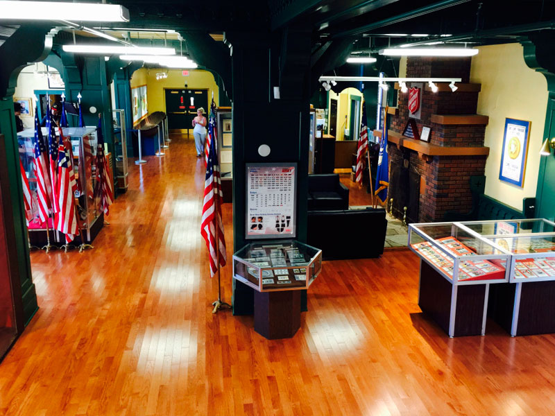 Inside the lobby of the Lewis Army Museum